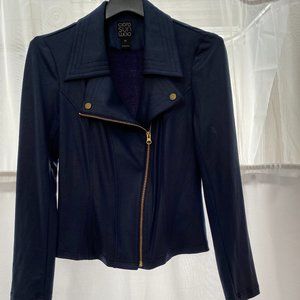 Clara Sun Woo Liquid Leather Signature Jacket, Navy, XS